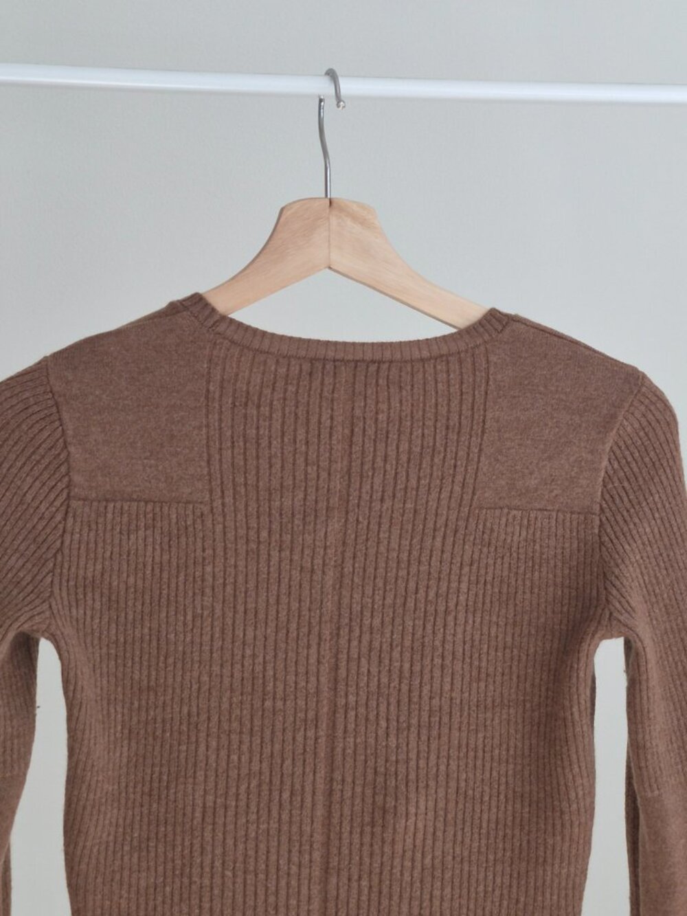 Rag & Bone Audrina Rib Sweater S Womens Brown Wool Blend Crewneck Long Sleeve - Picture 5 of 8